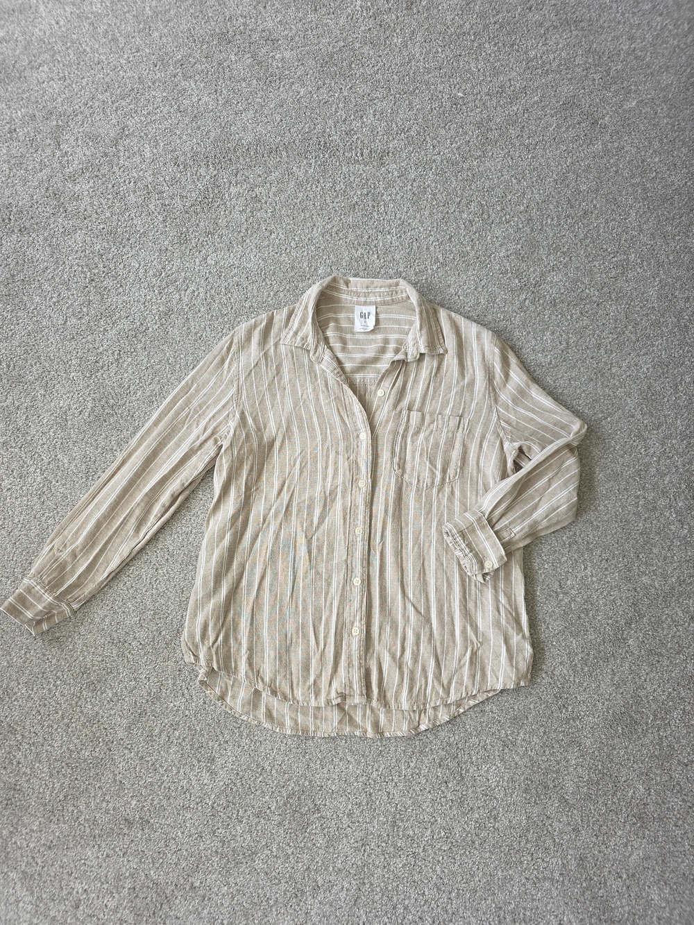 GAP Linen Striped Button-Up Shirt